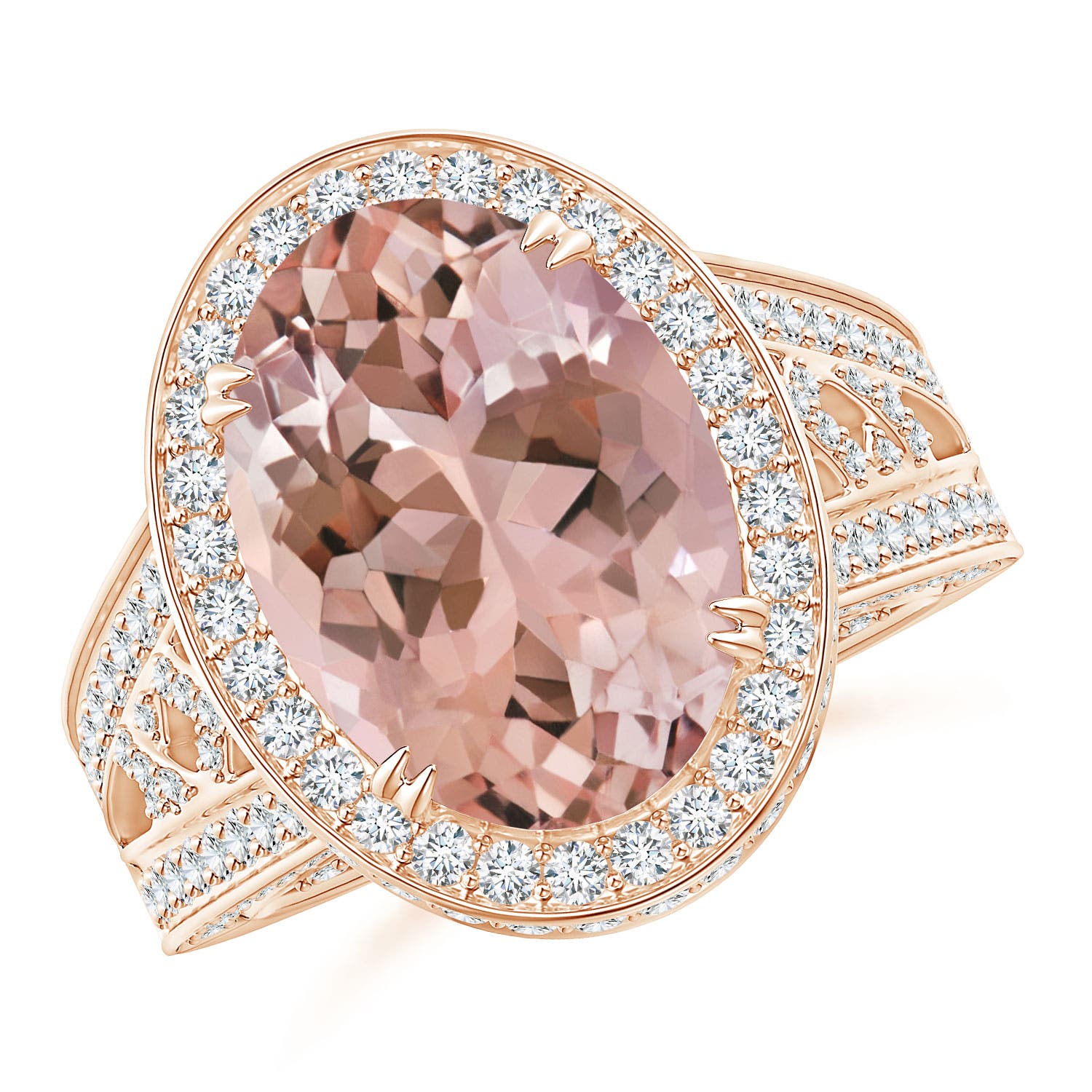 AAAA - Morganite / 6.65 CT / 14 KT Rose Gold