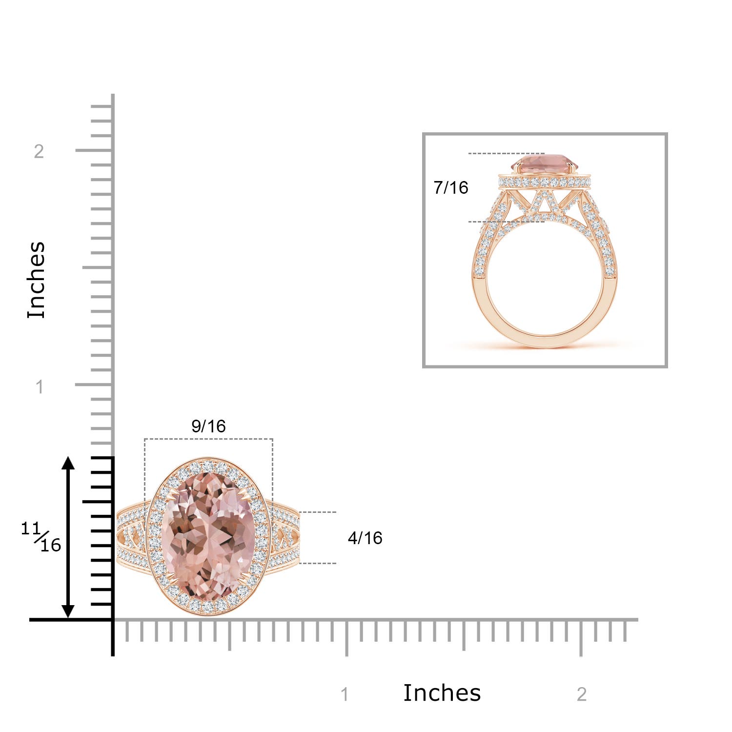 AAAA - Morganite / 6.65 CT / 14 KT Rose Gold