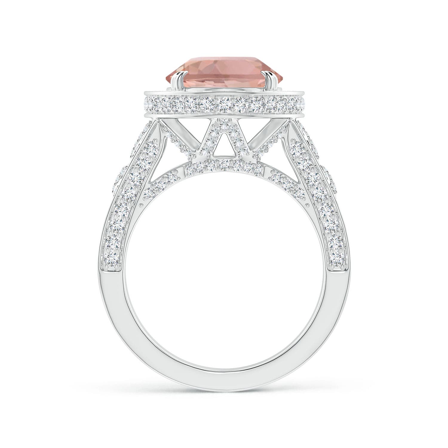 AAAA - Morganite / 6.65 CT / 14 KT White Gold