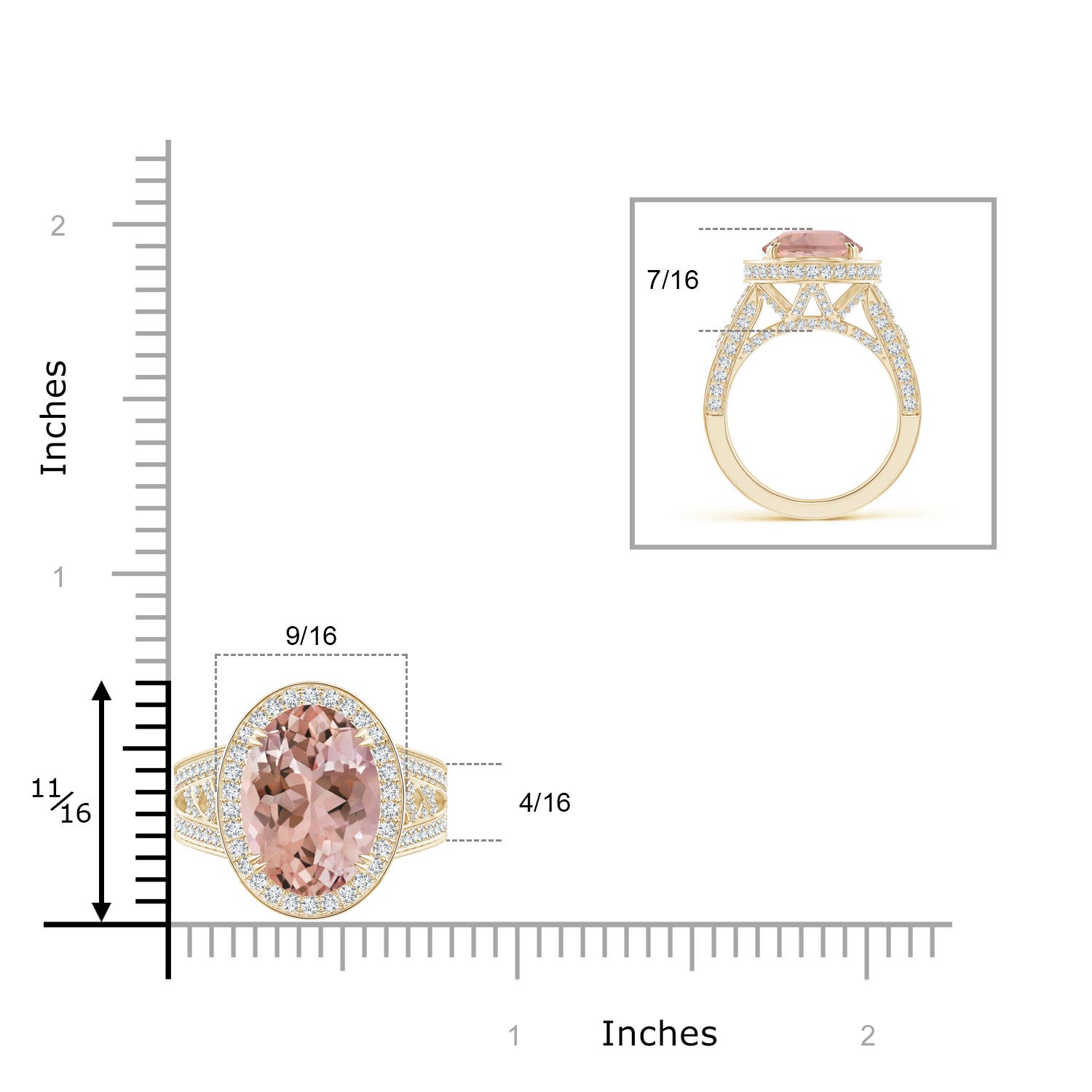 AAAA - Morganite / 6.65 CT / 14 KT Yellow Gold