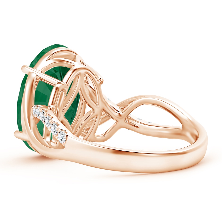 13.24x10.01x6.86mm AA GIA Certified Oval Emerald Crossover Ring in 18K Rose Gold side 399