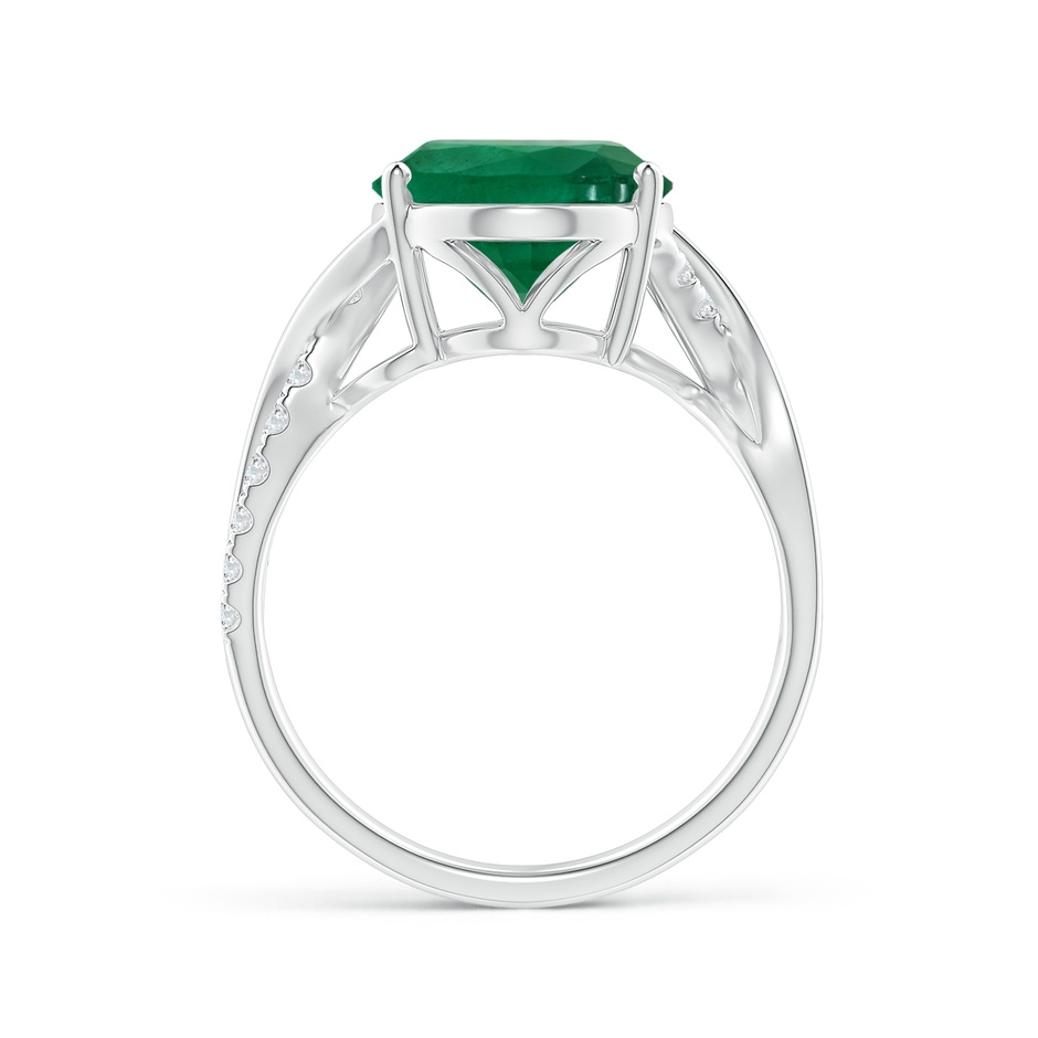 13.24x10.01x6.86mm AA GIA Certified Oval Emerald Crossover Ring in 18K White Gold side 199