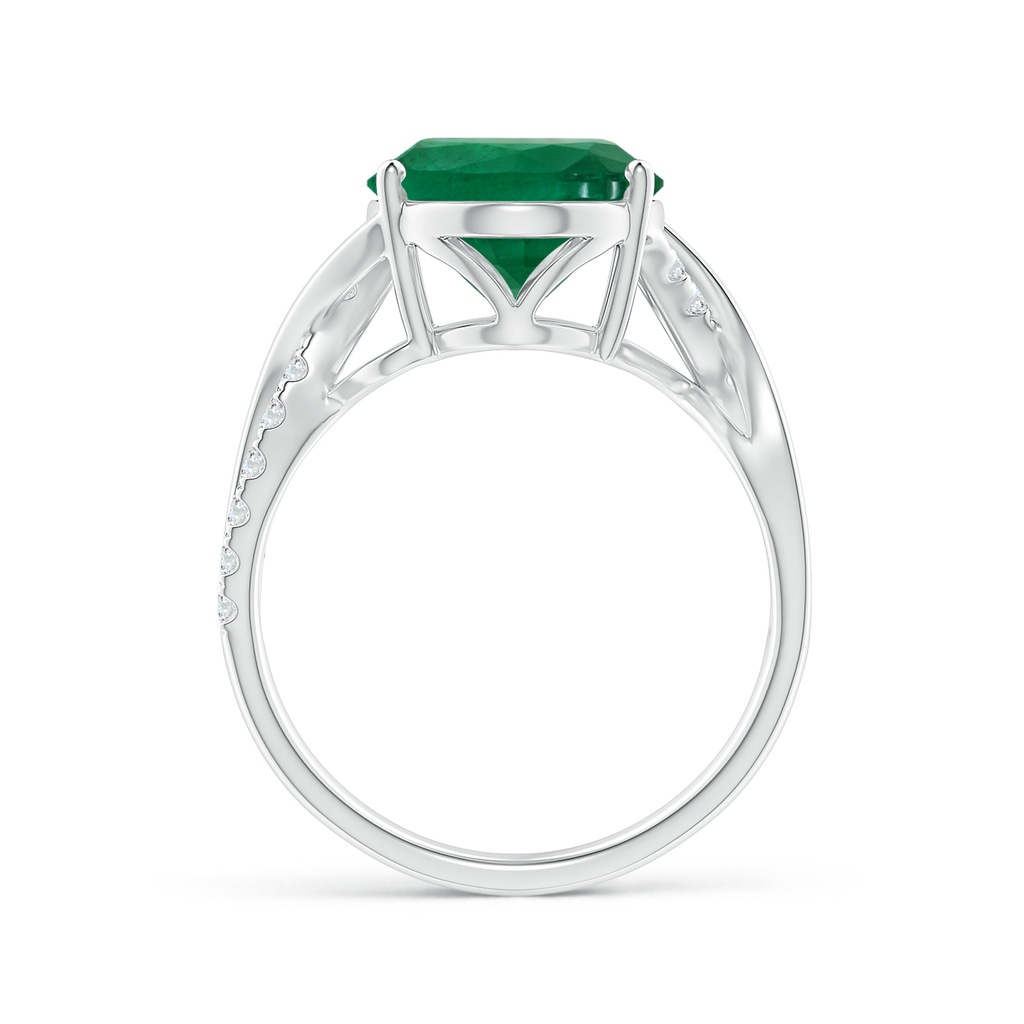 13.24x10.01x6.86mm AA GIA Certified Oval Emerald Crossover Ring in White Gold - side 199