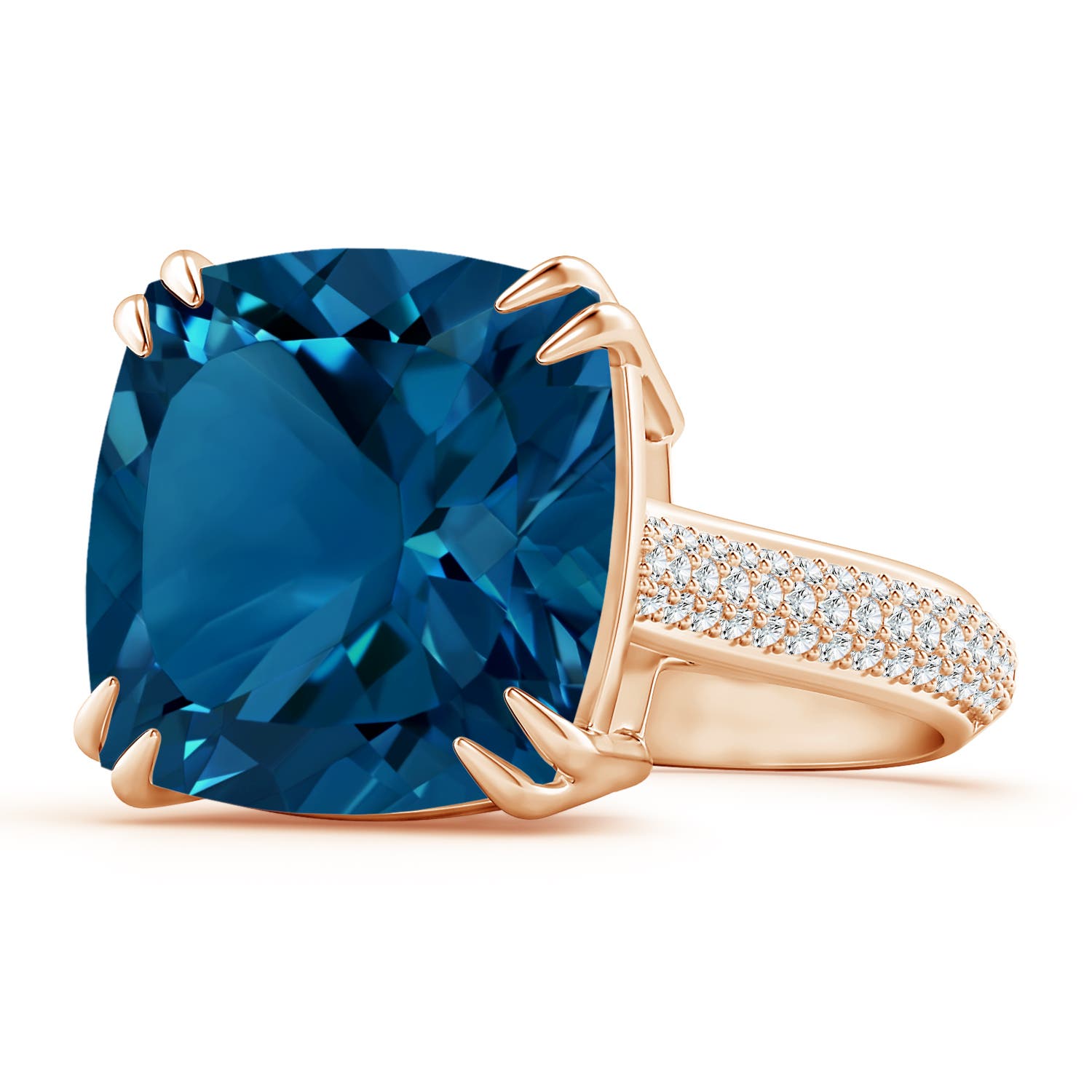 AAAA - London Blue Topaz / 12.93 CT / 14 KT Rose Gold