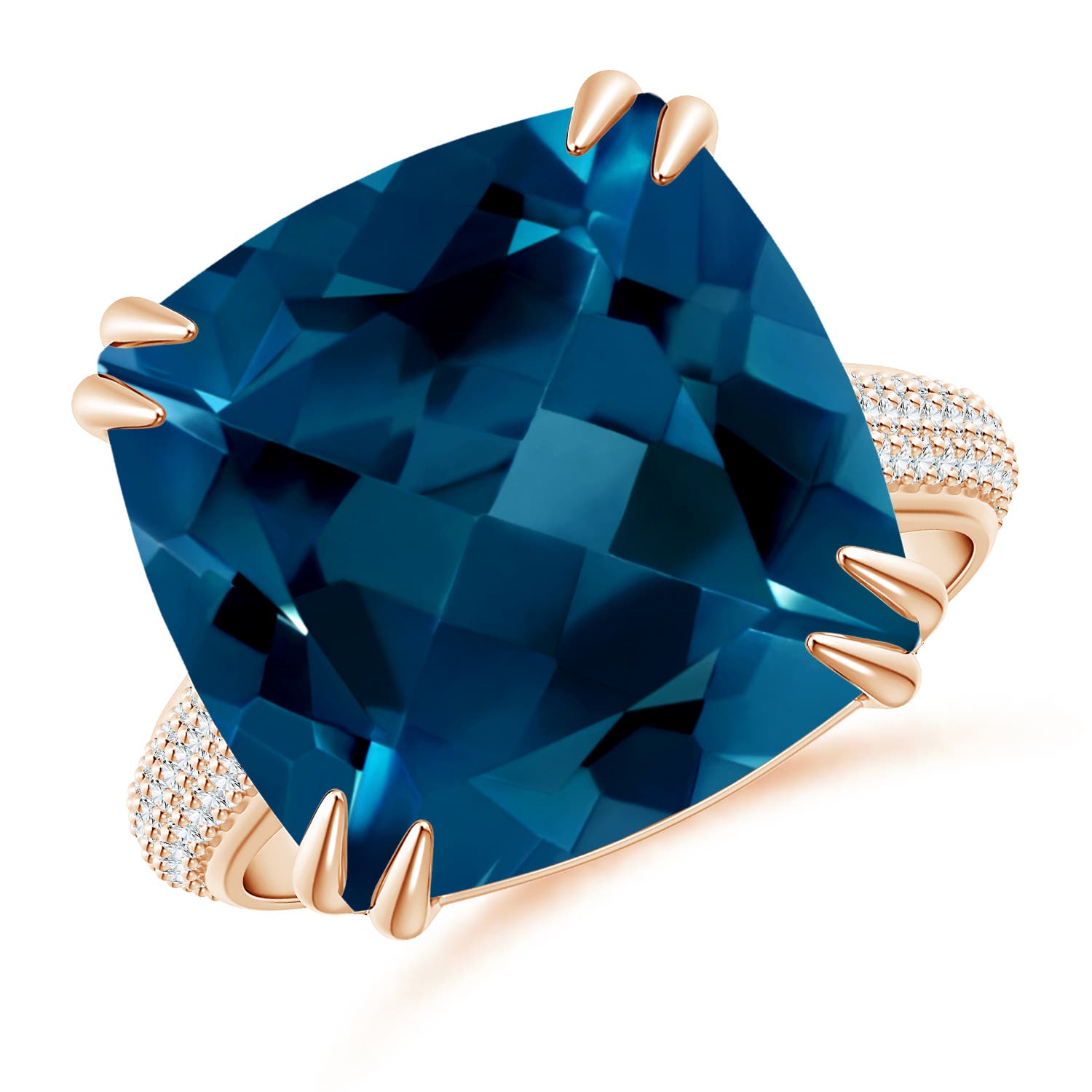 AAAA - London Blue Topaz / 12.93 CT / 14 KT Rose Gold