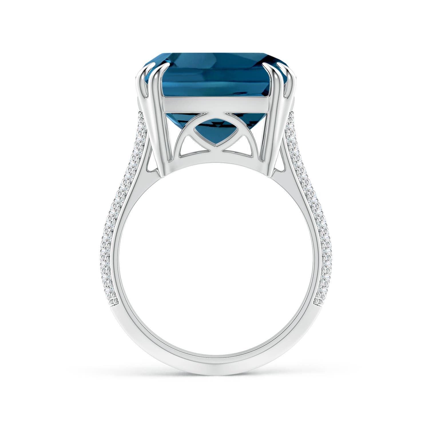 AAAA - London Blue Topaz / 12.93 CT / 14 KT White Gold