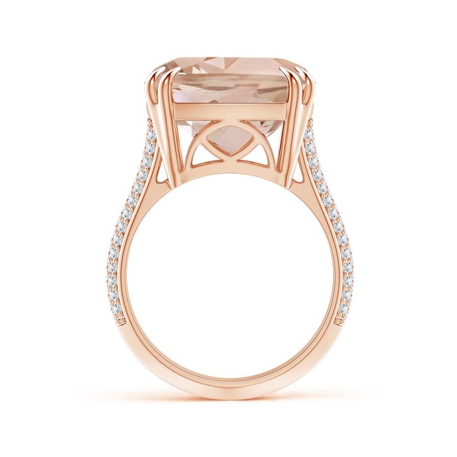 13.95x13.89x8.07mm AAA GIA Certified Cushion Morganite Ring with Pave Diamonds in 18K Rose Gold side 199