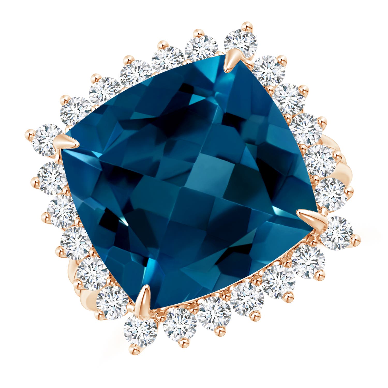 AAAA - London Blue Topaz / 13.44 CT / 14 KT Rose Gold