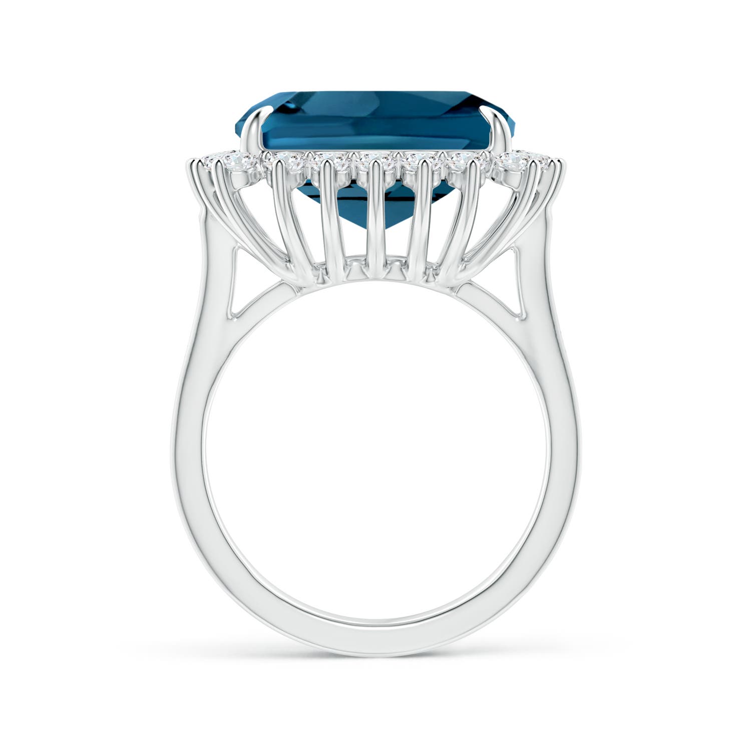 AAAA - London Blue Topaz / 13.44 CT / 14 KT White Gold