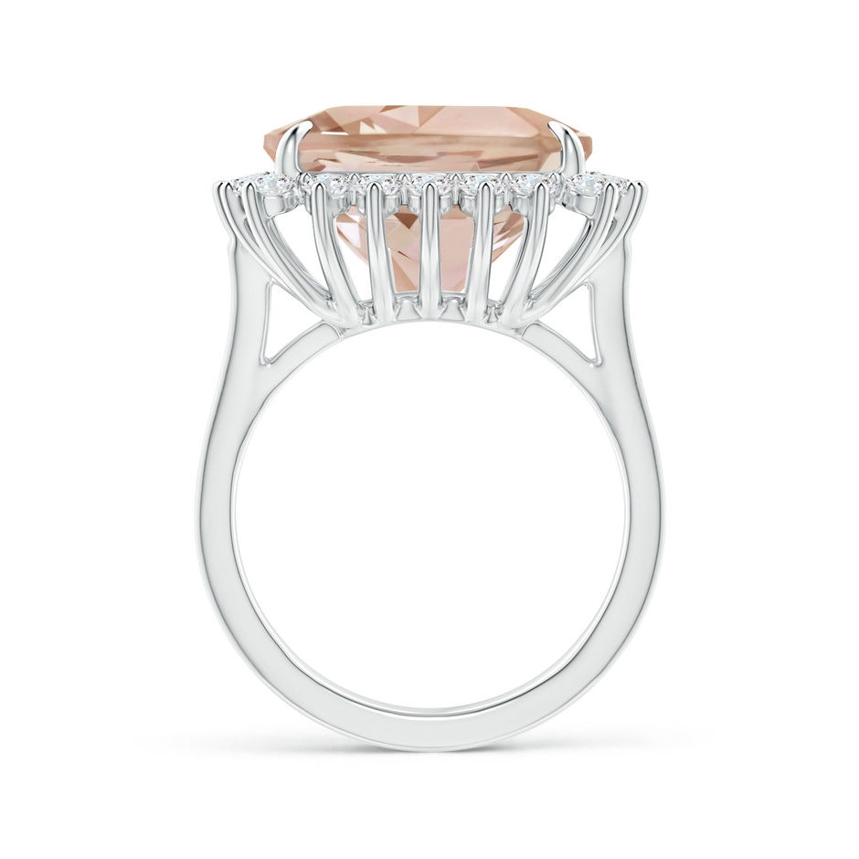 13.95x13.89x8.07mm AAA GIA Certified Morganite Cocktail Ring with Floral Halo in 18K White Gold side 199