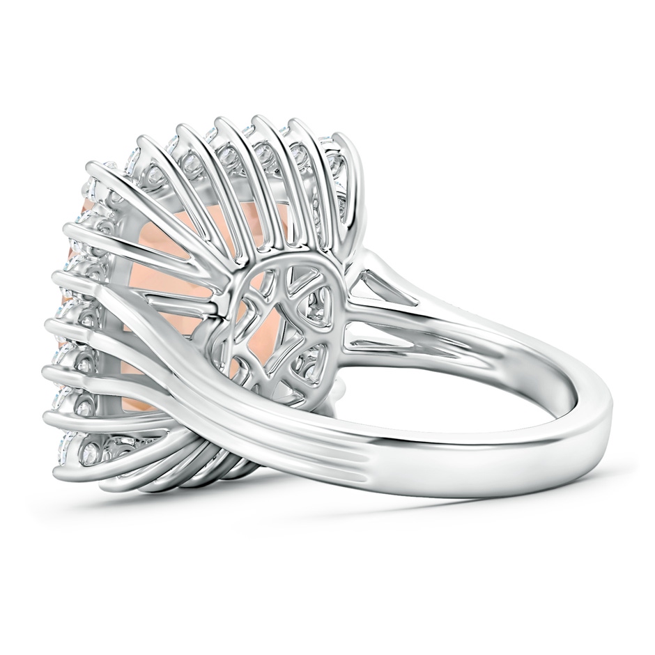 13.95x13.89x8.07mm AAA GIA Certified Morganite Cocktail Ring with Floral Halo in 18K White Gold side 399