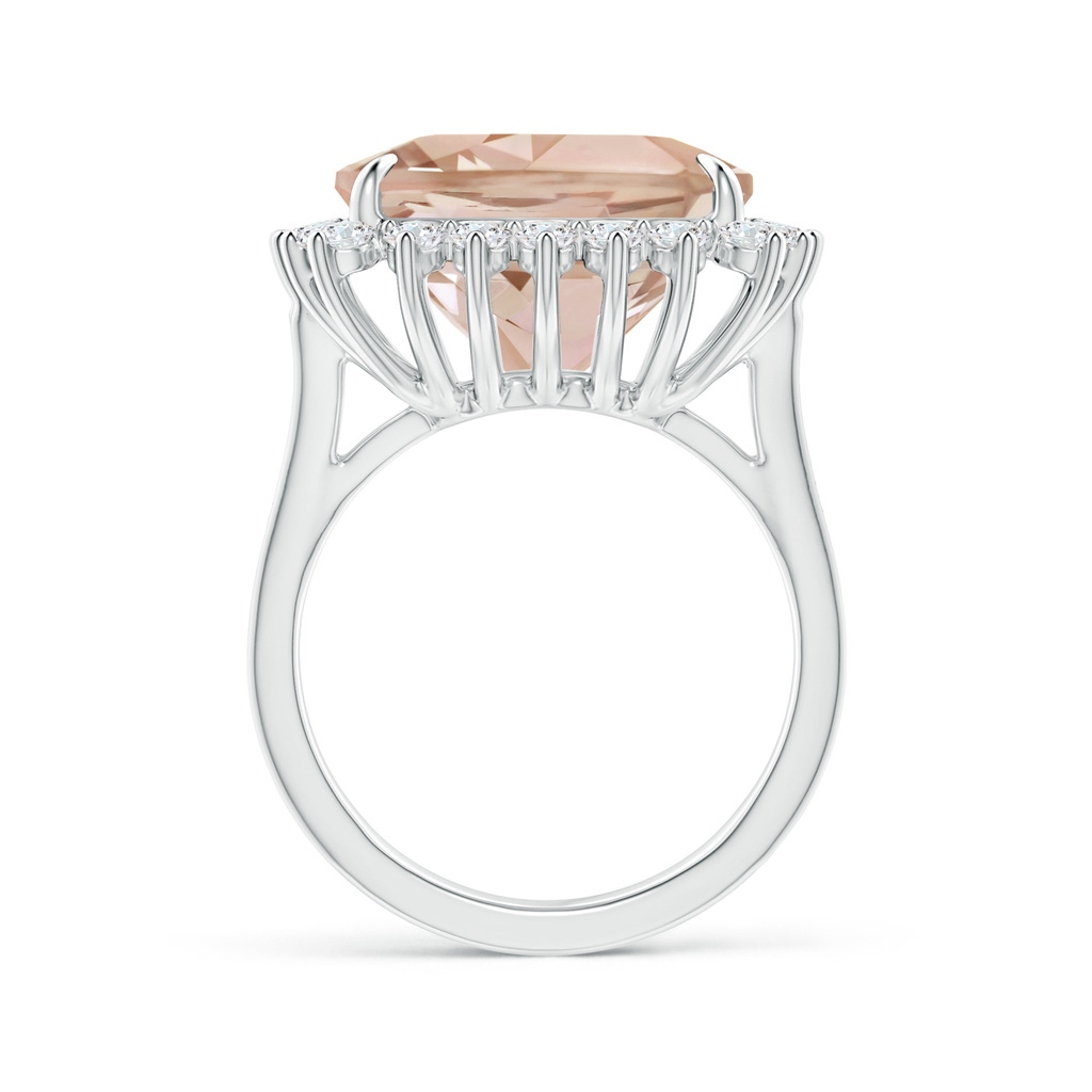 13.95x13.89x8.07mm AAA GIA Certified Morganite Cocktail Ring with Floral Halo in White Gold - side 199