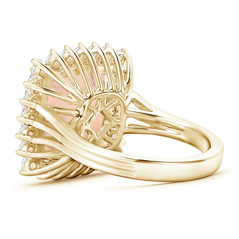 13.95x13.89x8.07mm AAA GIA Certified Morganite Cocktail Ring with Floral Halo in Yellow Gold side 399