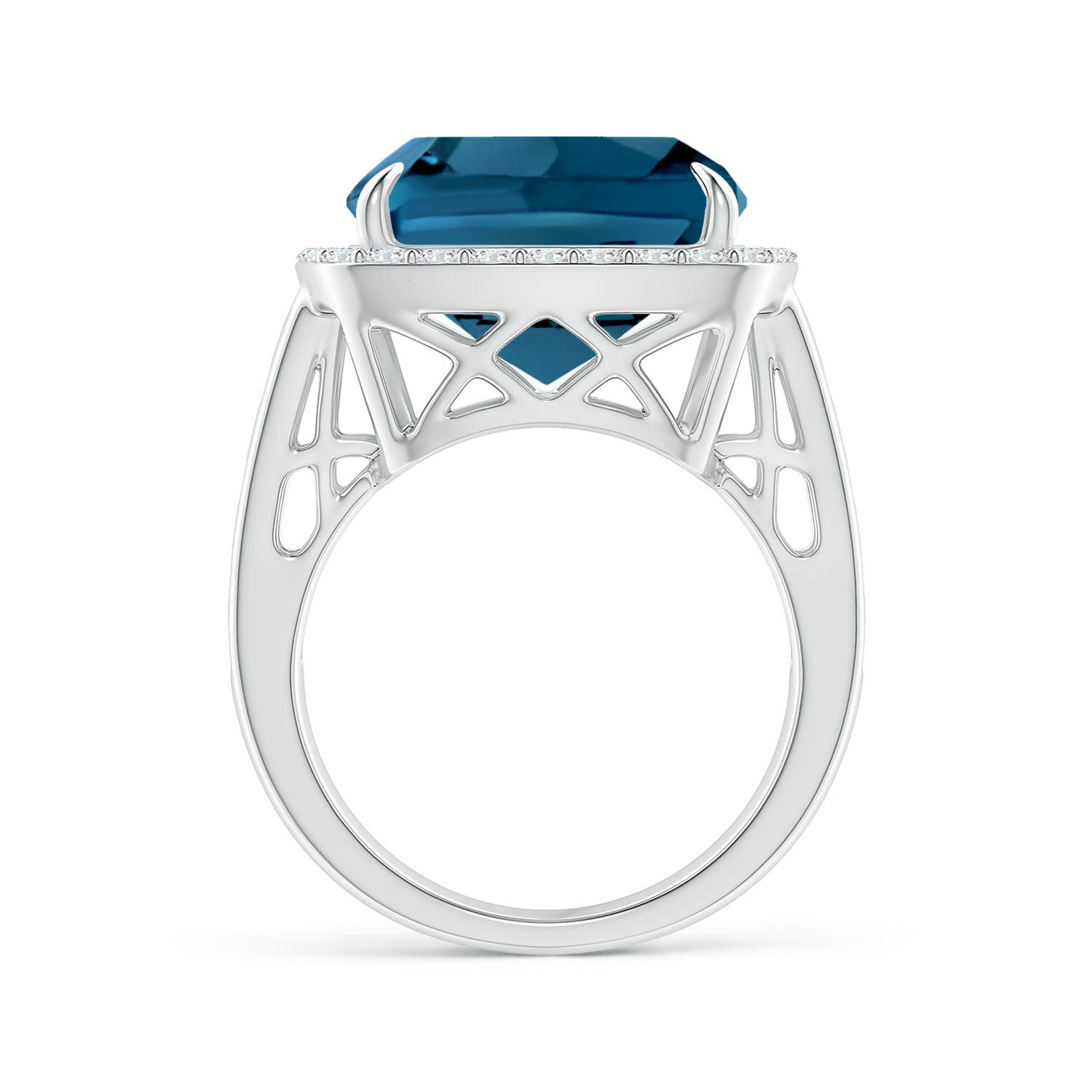 AAAA - London Blue Topaz / 13.04 CT / 14 KT White Gold