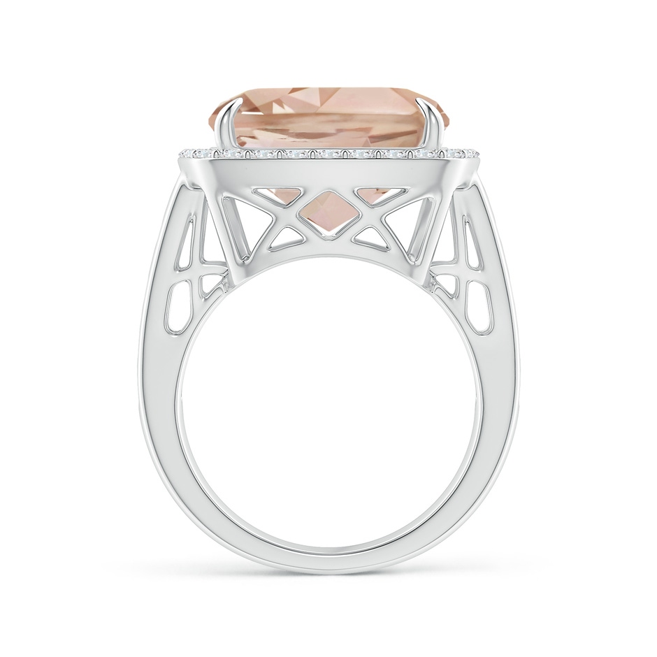 13.95x13.89x8.07mm AAA Cushion GIA Certified Morganite Halo Ring in 18K White Gold side 199