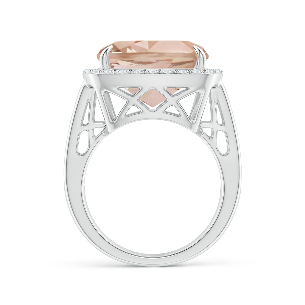 13.95x13.89x8.07mm AAA Cushion GIA Certified Morganite Halo Ring in White Gold - side 199