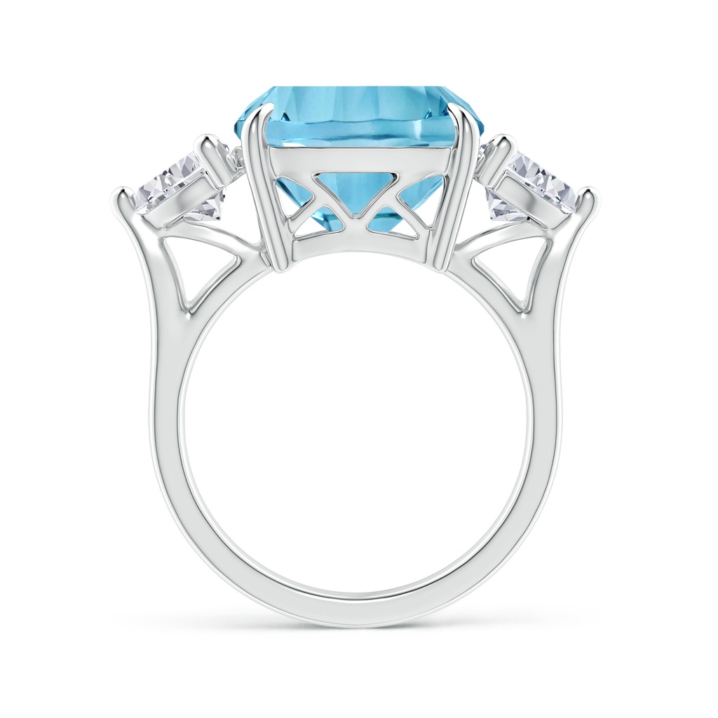 12.17x12.14x7.67mm AAAA GIA Certified Sky Blue Topaz Classic Three Stone Ring in 18K White Gold Side-2