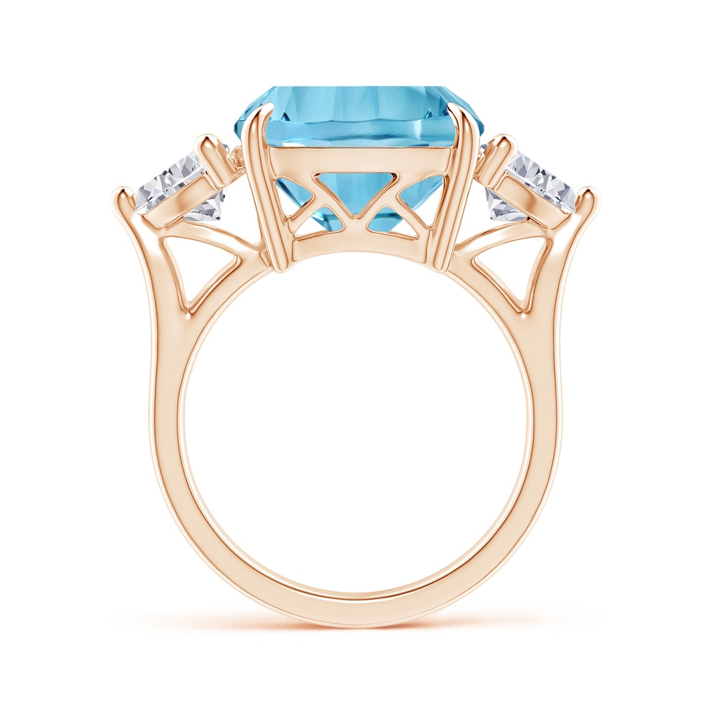 12.17x12.14x7.67mm AAAA GIA Certified Sky Blue Topaz Classic Three Stone Ring in Rose Gold Side-2