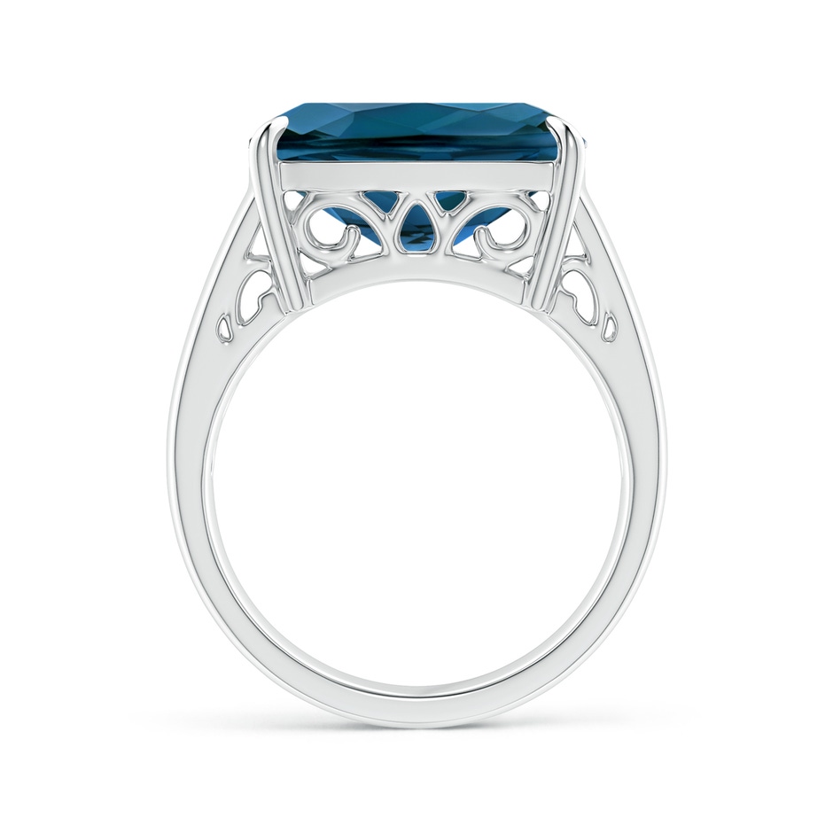 14x10mm AAAA Horizontal Cushion London Blue Topaz Cocktail Ring in White Gold product image