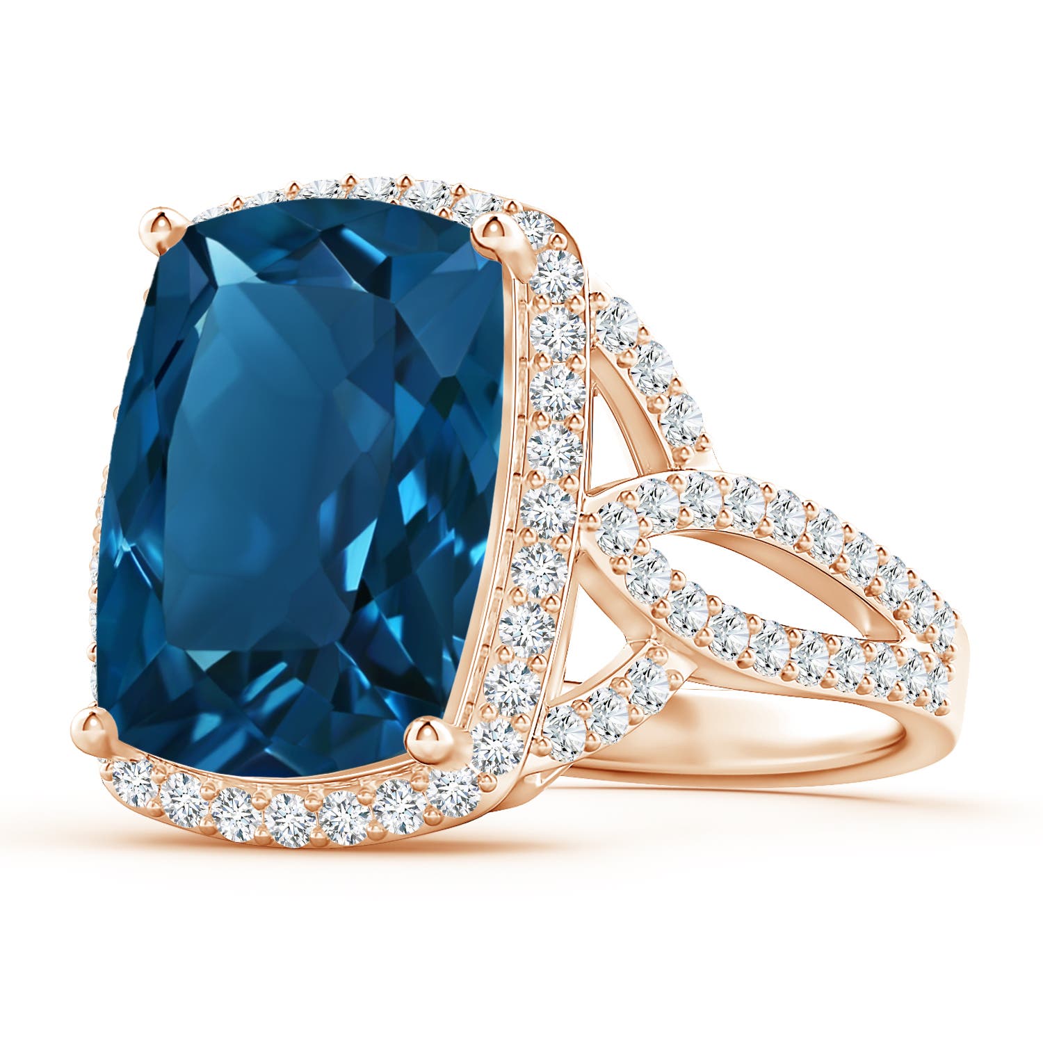 AAAA - London Blue Topaz / 7.82 CT / 14 KT Rose Gold