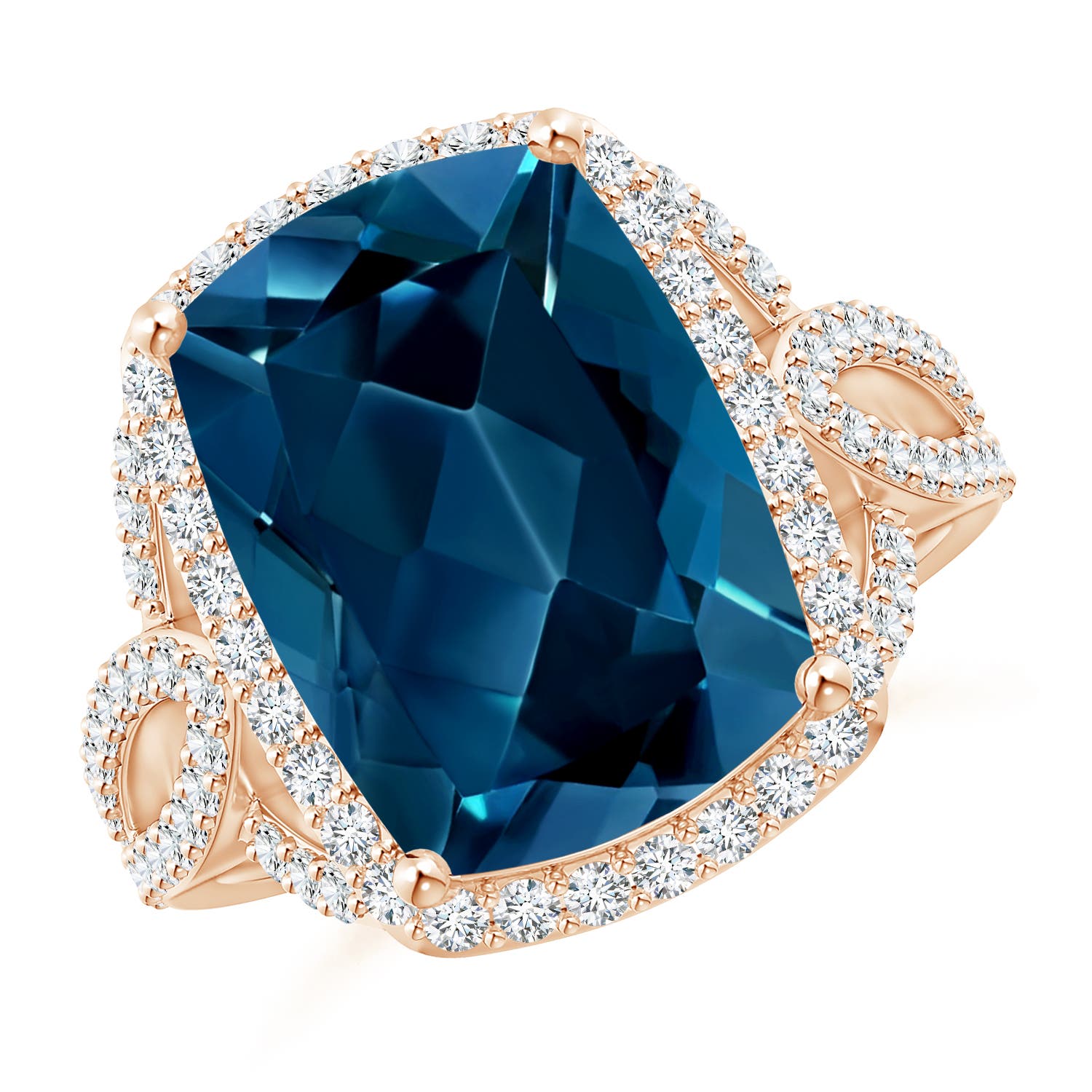 AAAA - London Blue Topaz / 7.82 CT / 14 KT Rose Gold