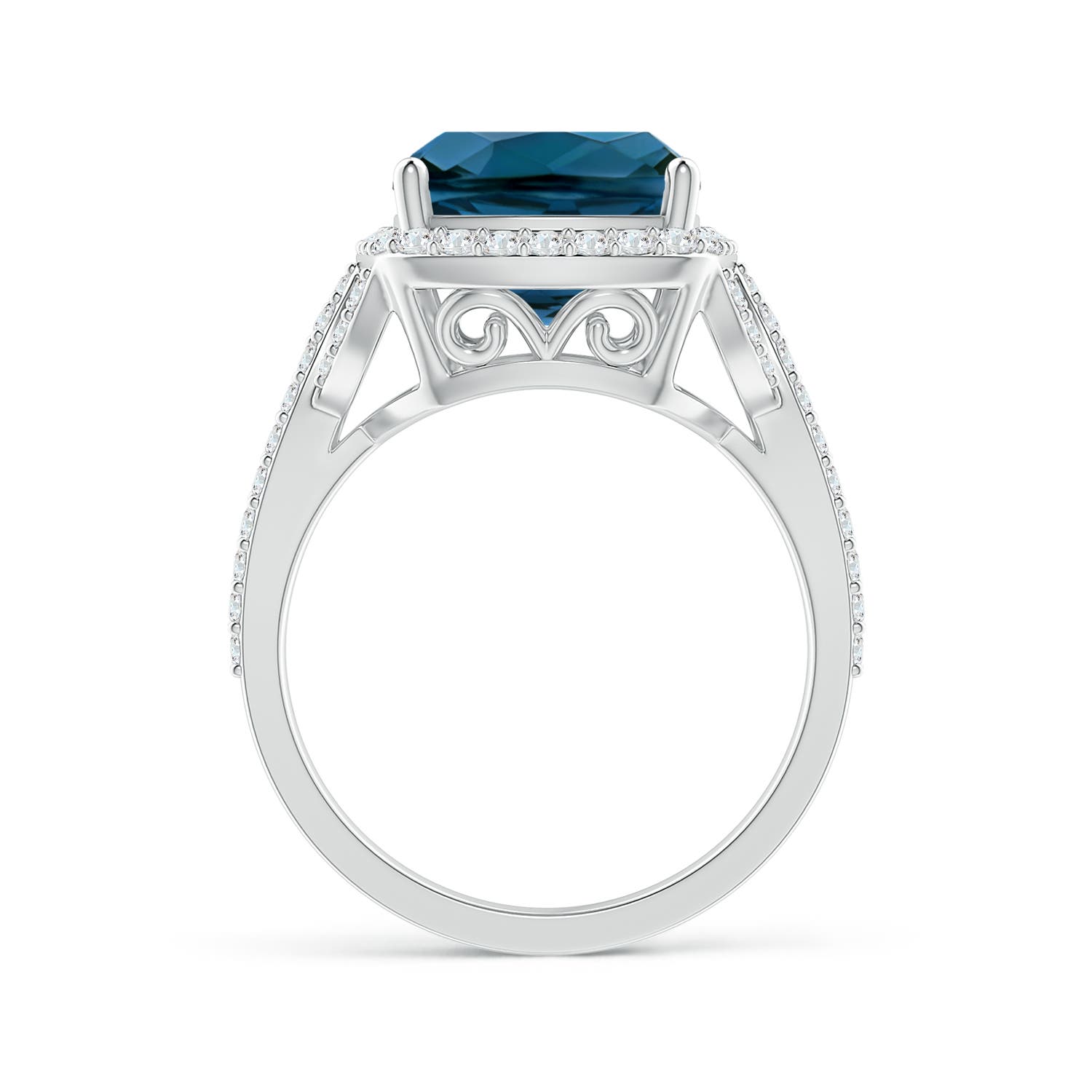 AAAA - London Blue Topaz / 7.82 CT / 14 KT White Gold