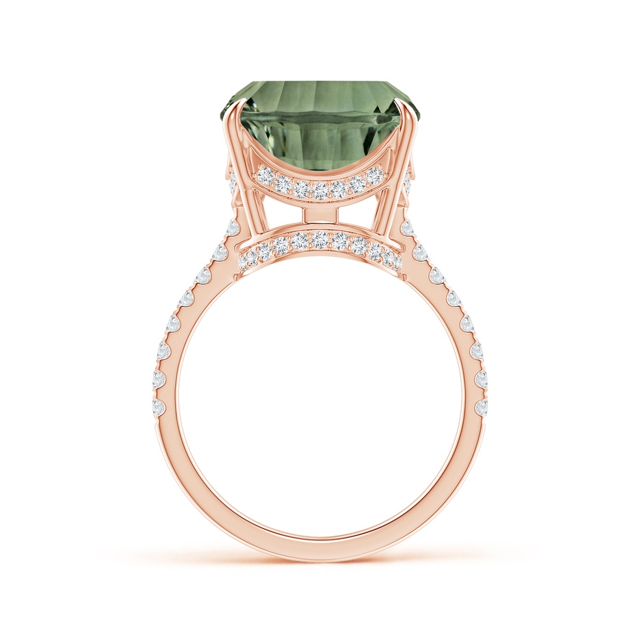 12.14x12.13x7.95mm AAA GIA Certified Cushion Green Amethyst Ring with Diamonds in 18K Rose Gold side 399