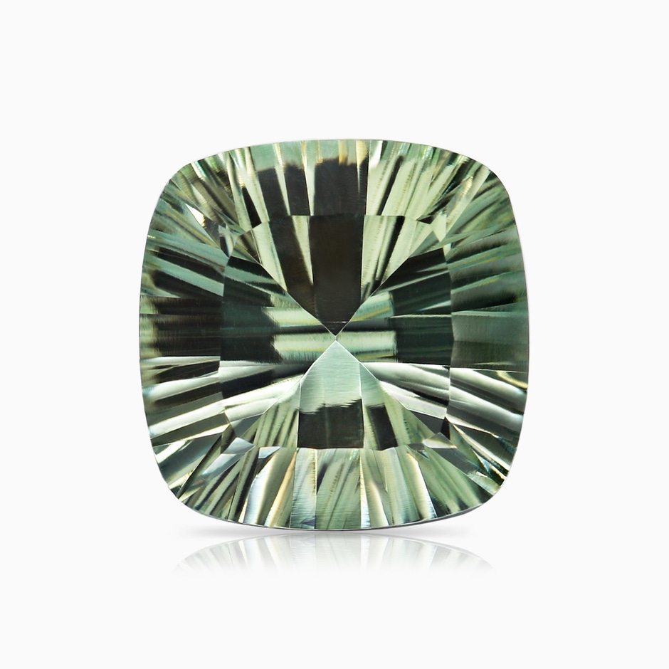 12.14x12.13x7.95mm AAA GIA Certified Cushion Green Amethyst Ring with Diamonds in 18K Rose Gold side 799
