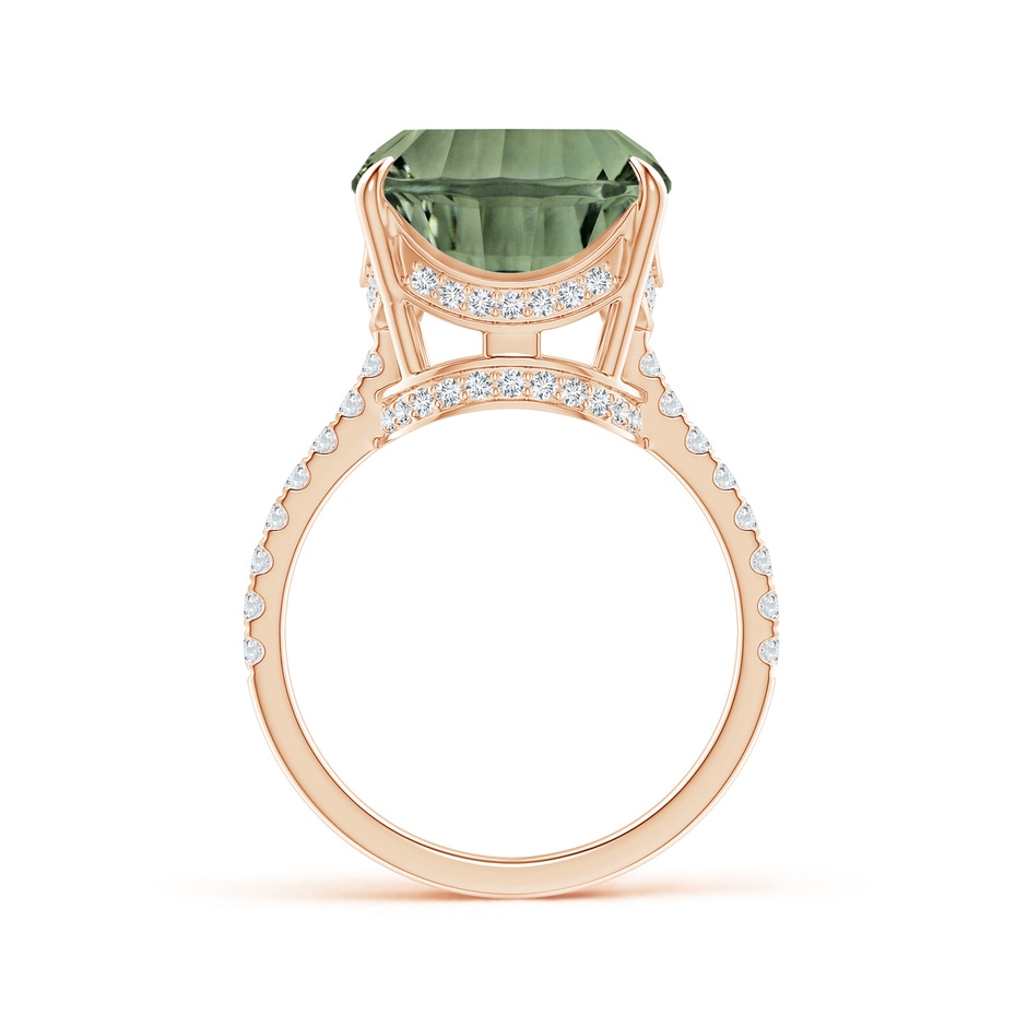 12.14x12.13x7.95mm AAA GIA Certified Cushion Green Amethyst Ring with Diamonds in Rose Gold Side 399