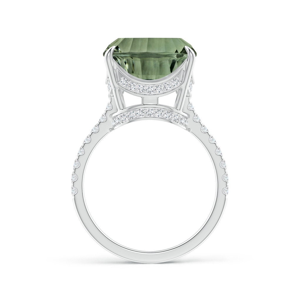 12.14x12.13x7.95mm AAA GIA Certified Cushion Green Amethyst Ring with Diamonds in White Gold Side 399