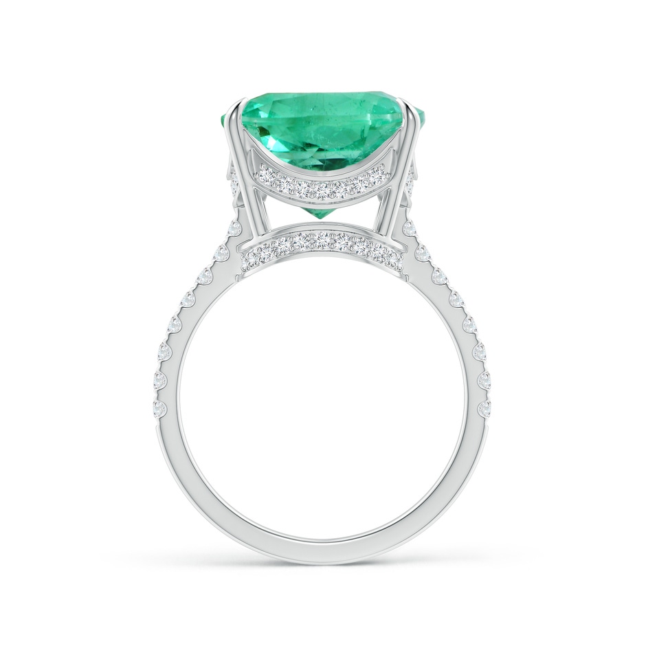 11.75x11.71x8.53mm AA GIA Certified Cushion Columbian Emerald Ring with Diamonds in 18K White Gold Side 199