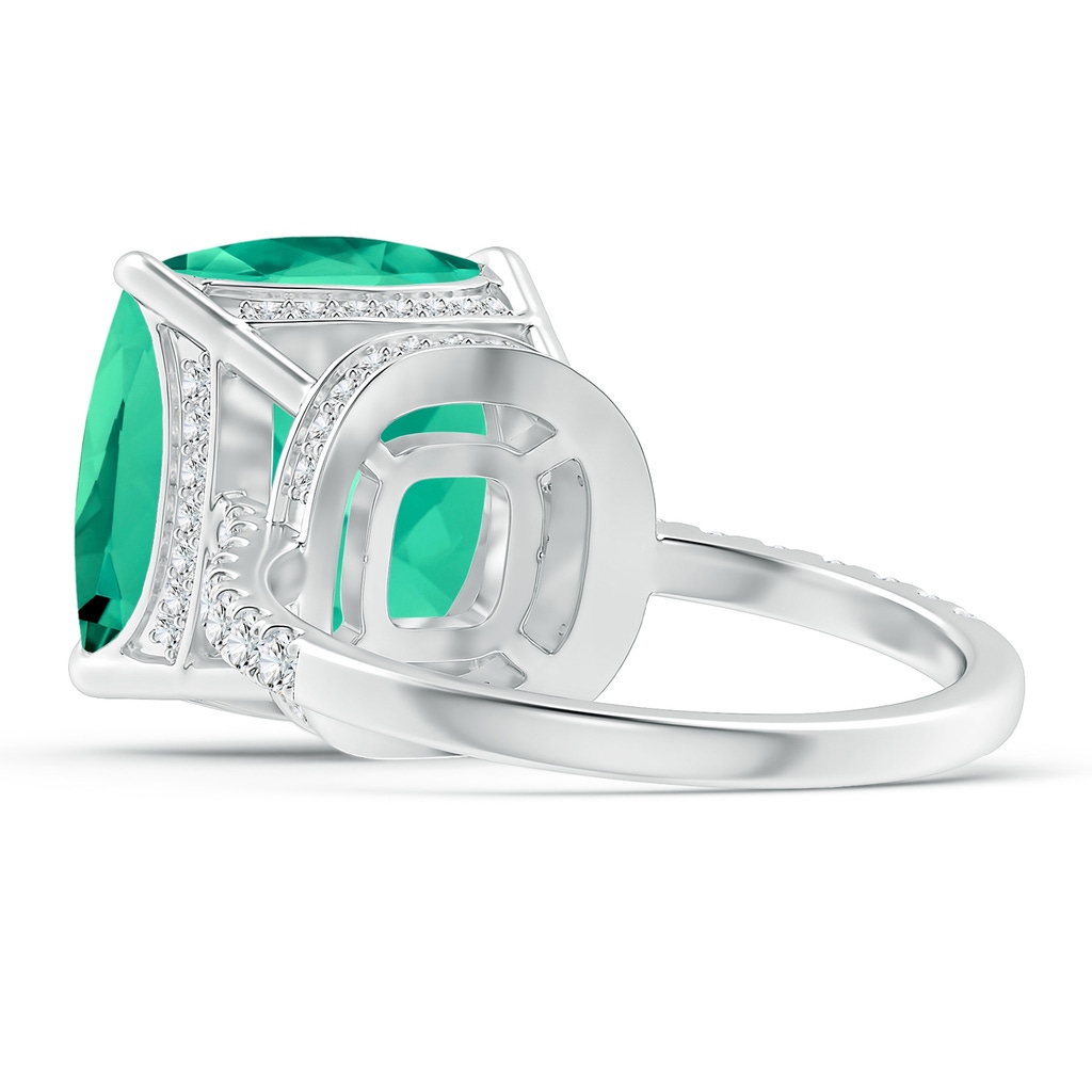 11.75x11.71x8.53mm AA GIA Certified Cushion Columbian Emerald Ring with Diamonds in 18K White Gold Side 399