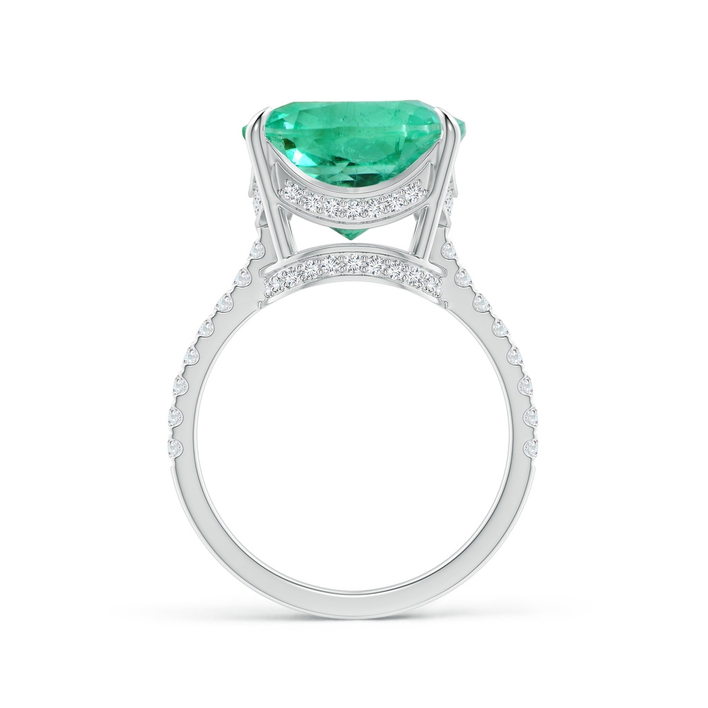 11.75x11.71x8.53mm AA GIA Certified Cushion Columbian Emerald Ring with Diamonds in P950 Platinum - side 199