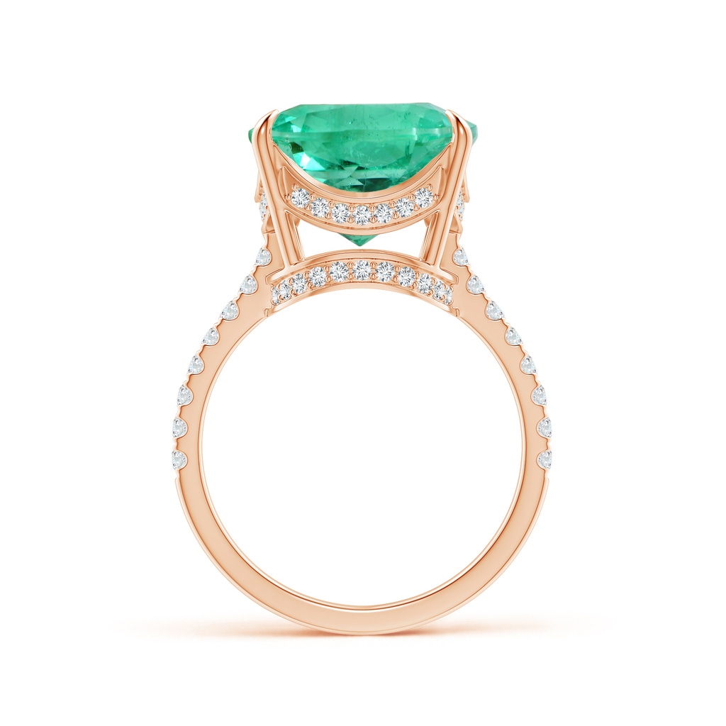 11.75x11.71x8.53mm AA GIA Certified Cushion Columbian Emerald Ring with Diamonds in Rose Gold - side 199