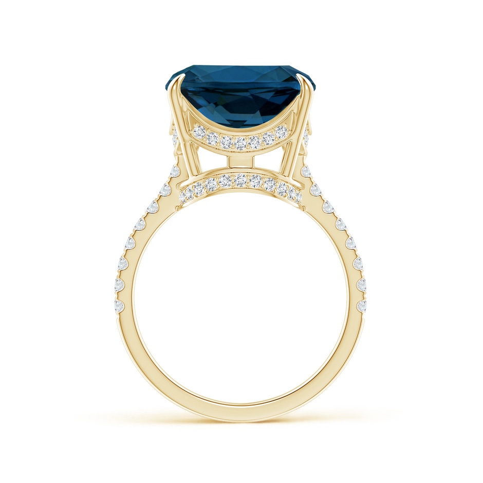 12.14x12.14x8.42mm AAA GIA Certified Cushion London Blue Topaz Ring with Diamonds in 18K Yellow Gold side 399