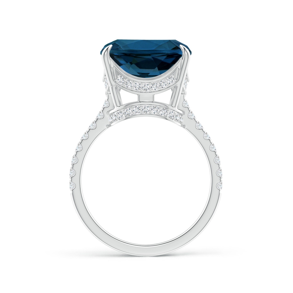 12.14x12.14x8.42mm AAA GIA Certified Cushion London Blue Topaz Ring with Diamonds in White Gold side 399