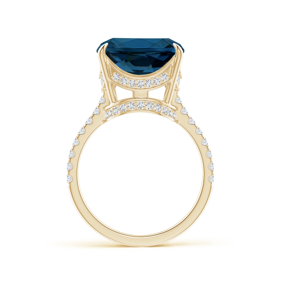 12.14x12.14x8.42mm AAA GIA Certified Cushion London Blue Topaz Ring with Diamonds in Yellow Gold side 399