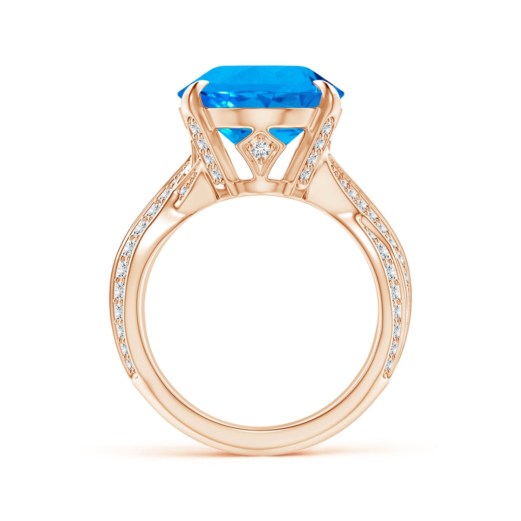 16.10x12.12x7.79mm AAAA Oval GIA Certified Sky Blue Topaz Crossover Shank Ring in Rose Gold - side 199