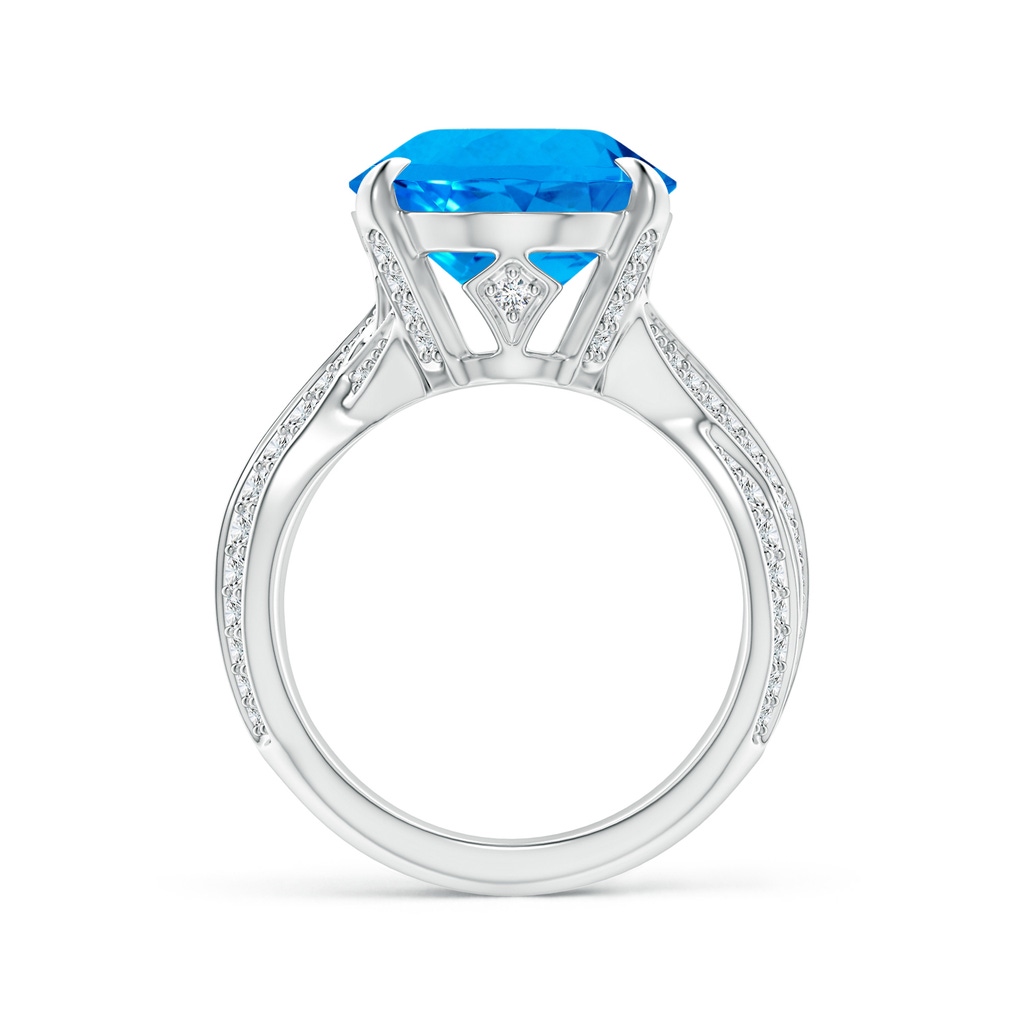16.10x12.12x7.79mm AAAA Oval GIA Certified Sky Blue Topaz Crossover Shank Ring in White Gold - side 199