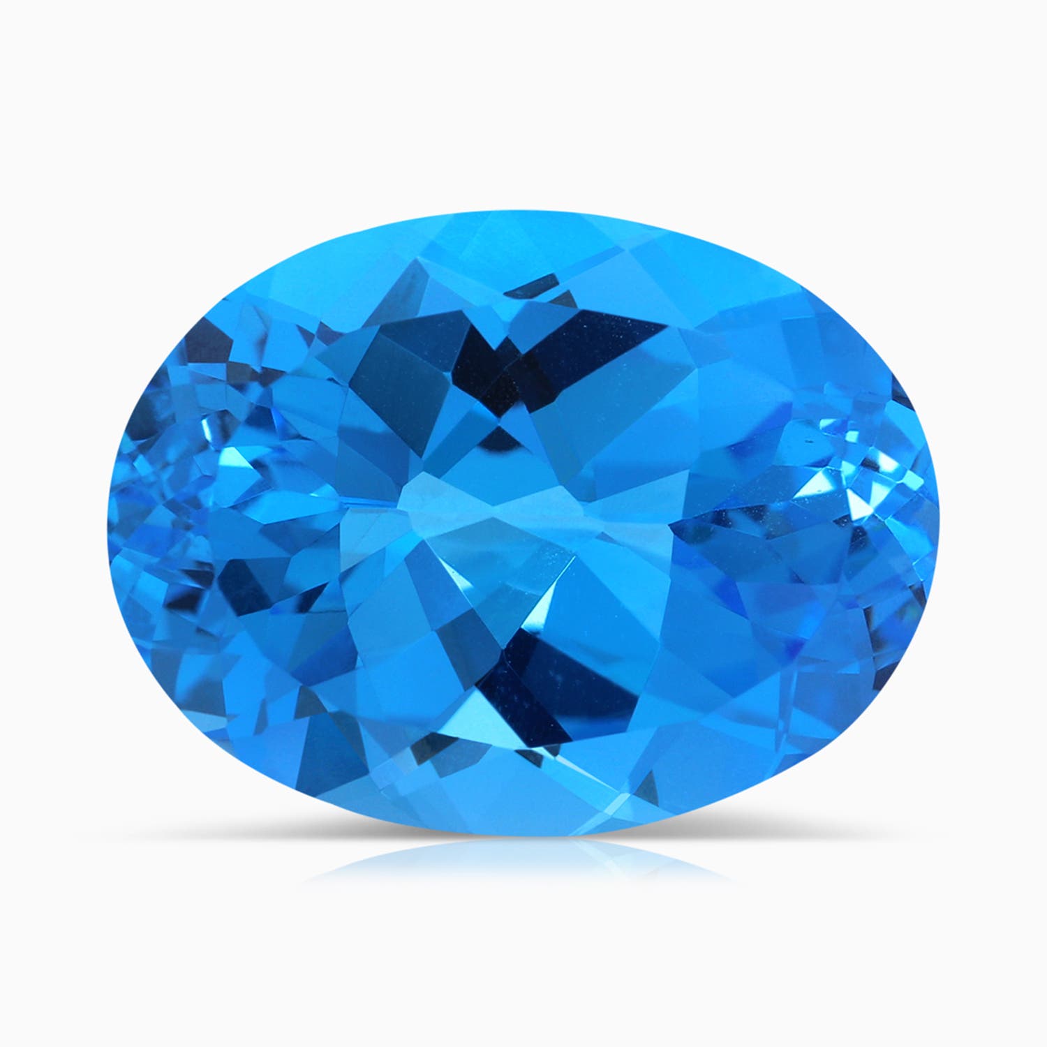 16.10x12.12x7.79mm AAAA Oval GIA Certified Sky Blue Topaz Crossover Shank Ring in White Gold - stone