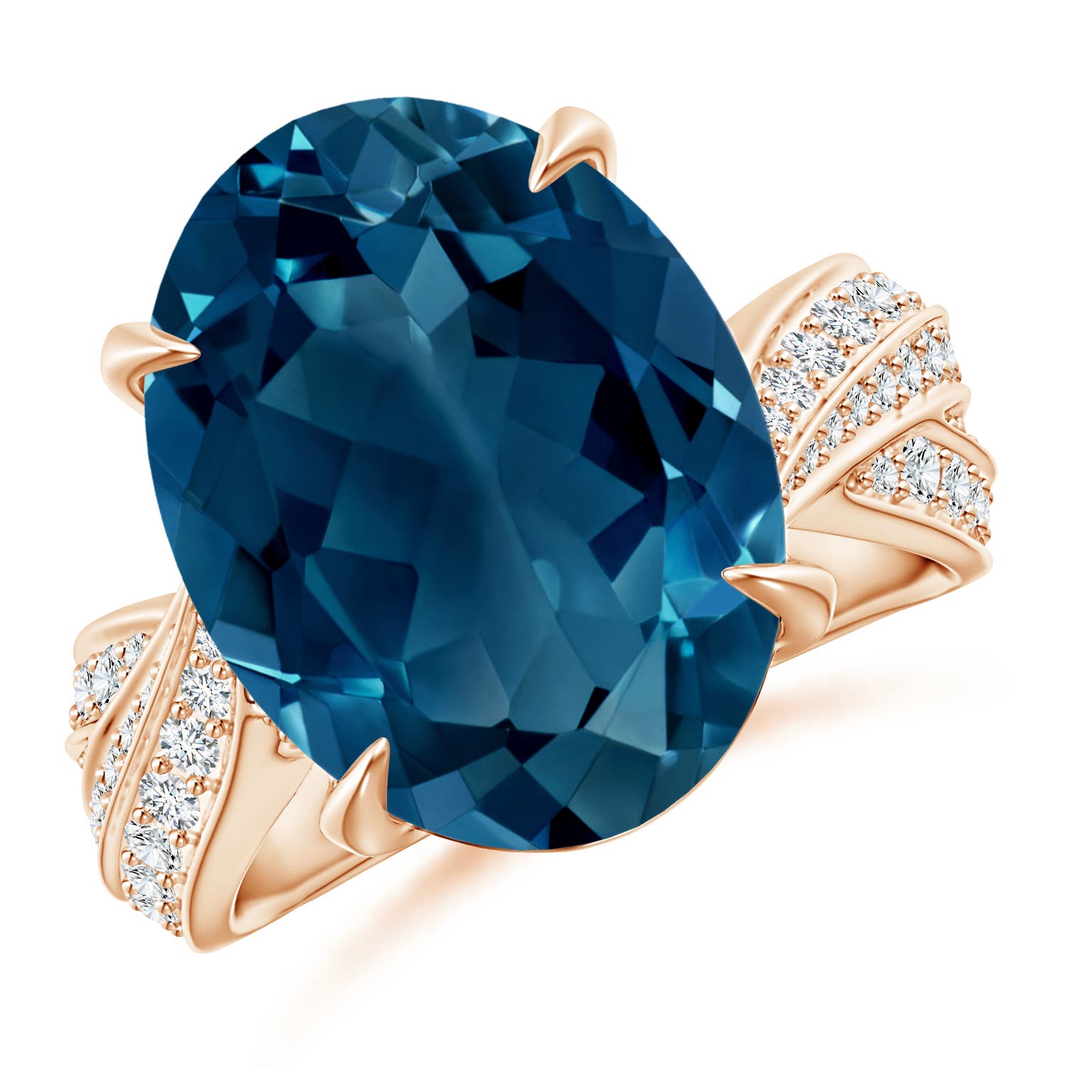 AAAA - London Blue Topaz / 13.18 CT / 14 KT Rose Gold