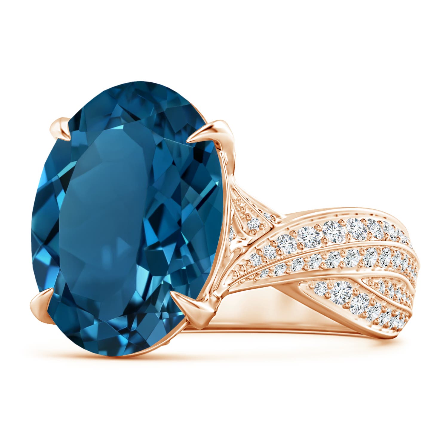 AAAA - London Blue Topaz / 13.18 CT / 14 KT Rose Gold