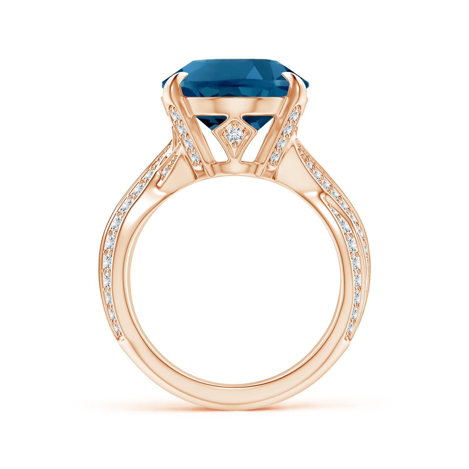 AAAA - London Blue Topaz / 13.18 CT / 14 KT Rose Gold