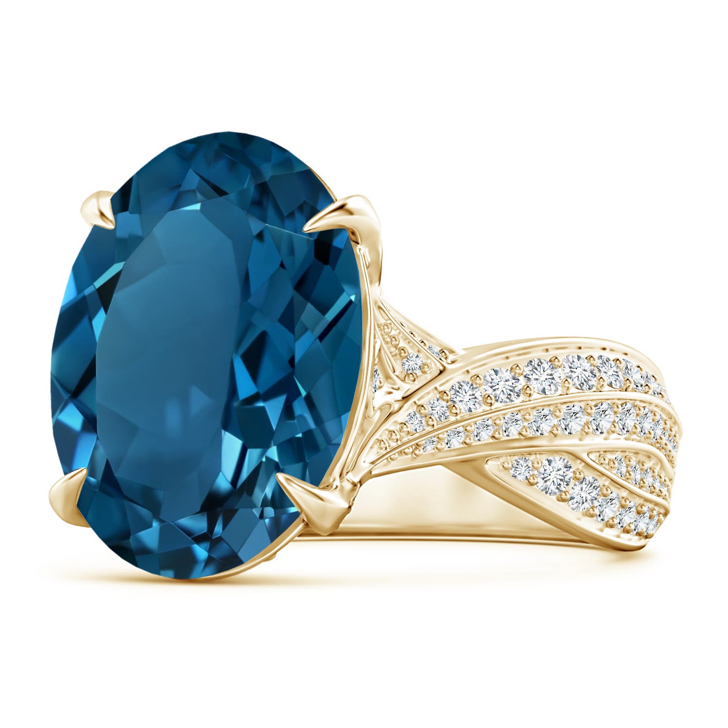 AAAA - London Blue Topaz / 13.18 CT / 14 KT Yellow Gold