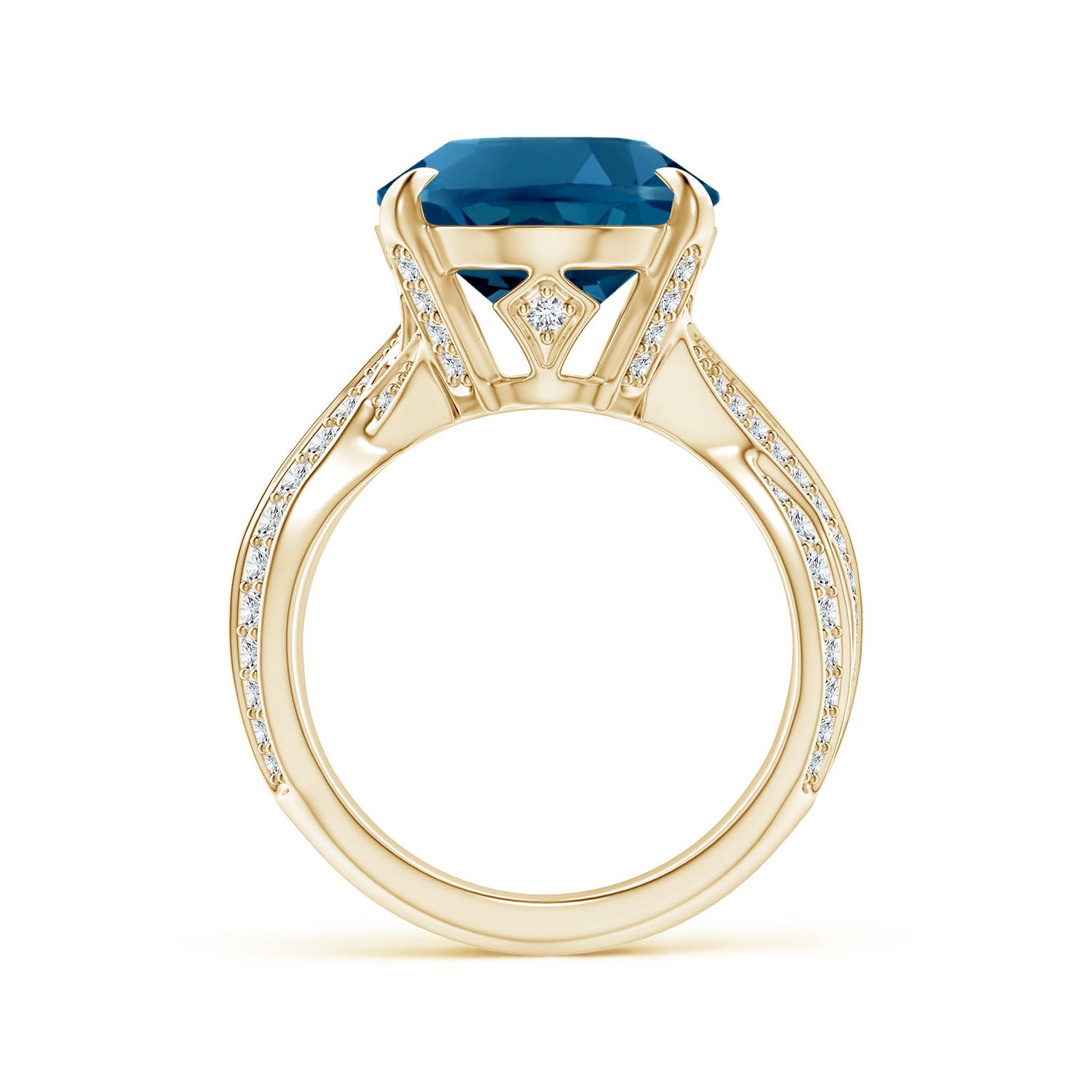 AAAA - London Blue Topaz / 13.18 CT / 14 KT Yellow Gold