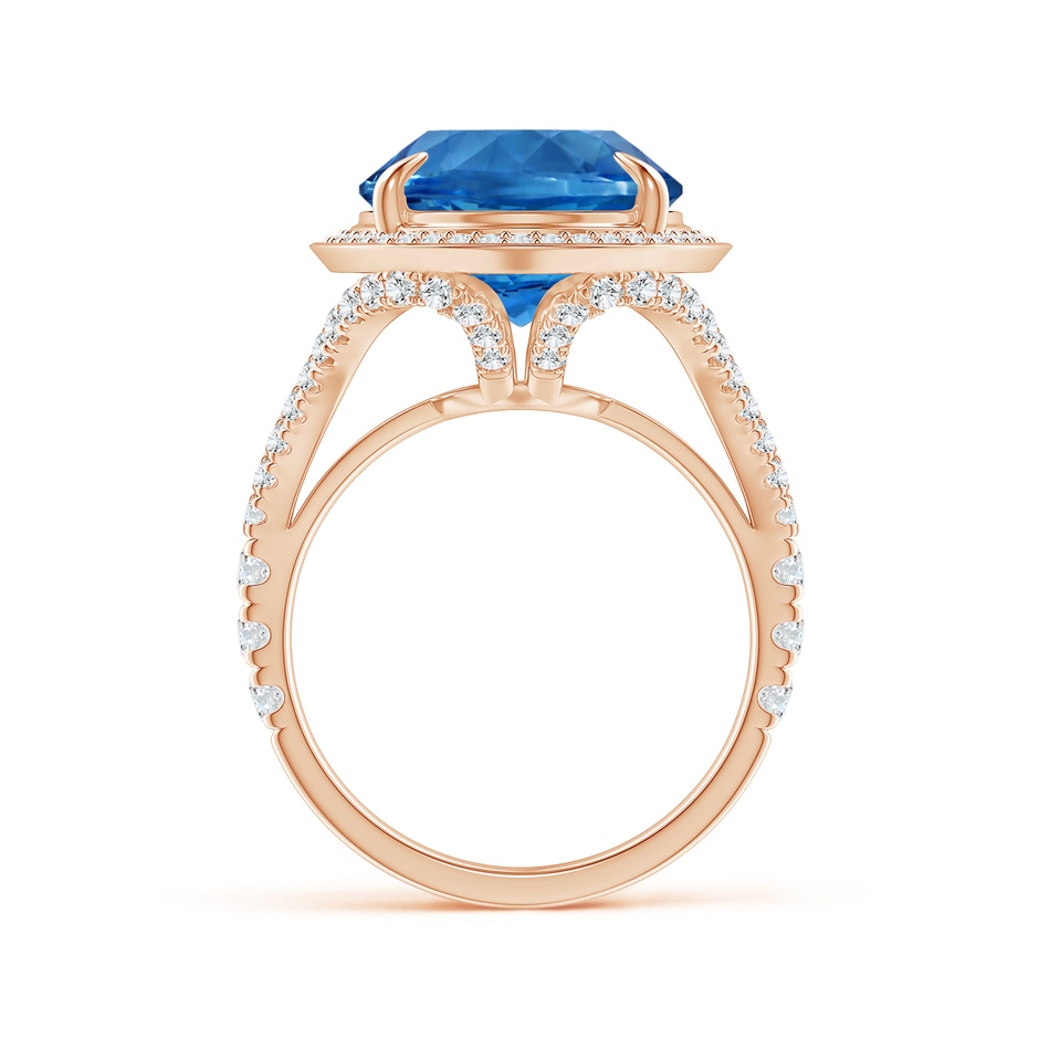 14.99x11.10x7.23mm AAAA GIA Certified Claw-Set Oval Aquamarine Cocktail Ring in Rose Gold side-1