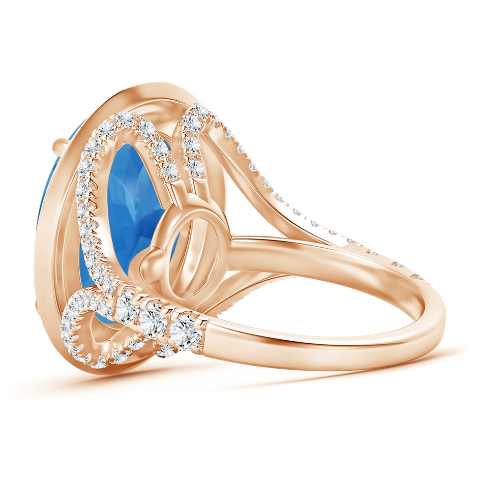 14.99x11.10x7.23mm AAAA GIA Certified Claw-Set Oval Aquamarine Cocktail Ring in Rose Gold side-2
