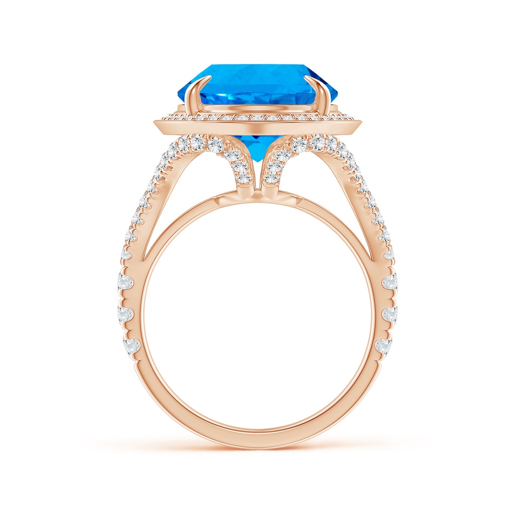 16.10x12.12x7.79mm AAAA Claw-Set GIA Certified Oval Sky Blue Topaz Cocktail Ring in Rose Gold - side 199