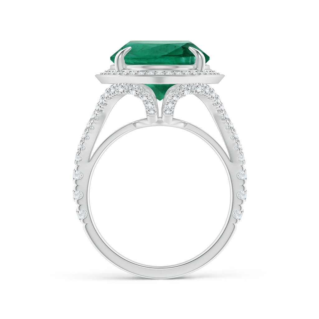 14.88x11.00x8.02mm AAA Claw-Set Oval Emerald Cocktail Ring in White Gold Side 199