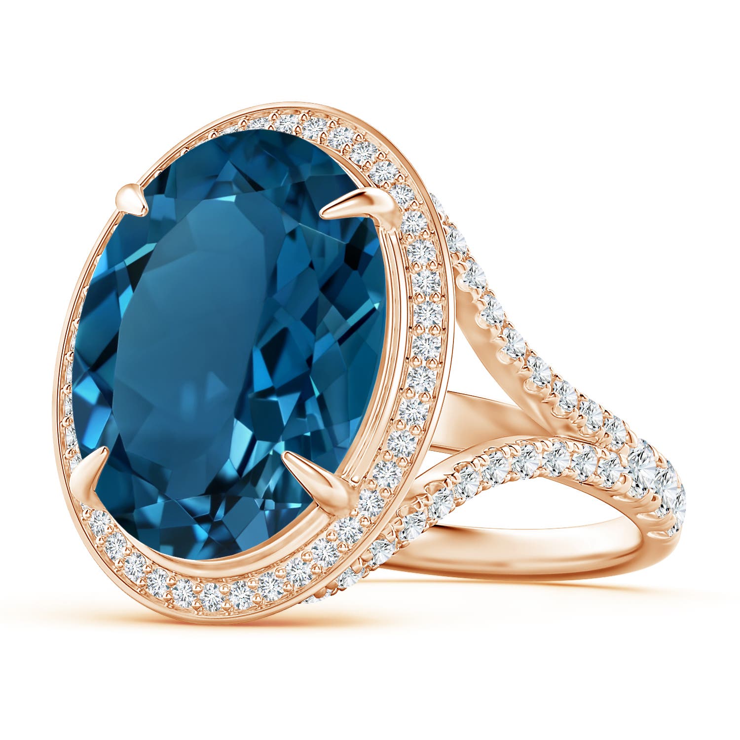 AAAA - London Blue Topaz / 13.53 CT / 14 KT Rose Gold